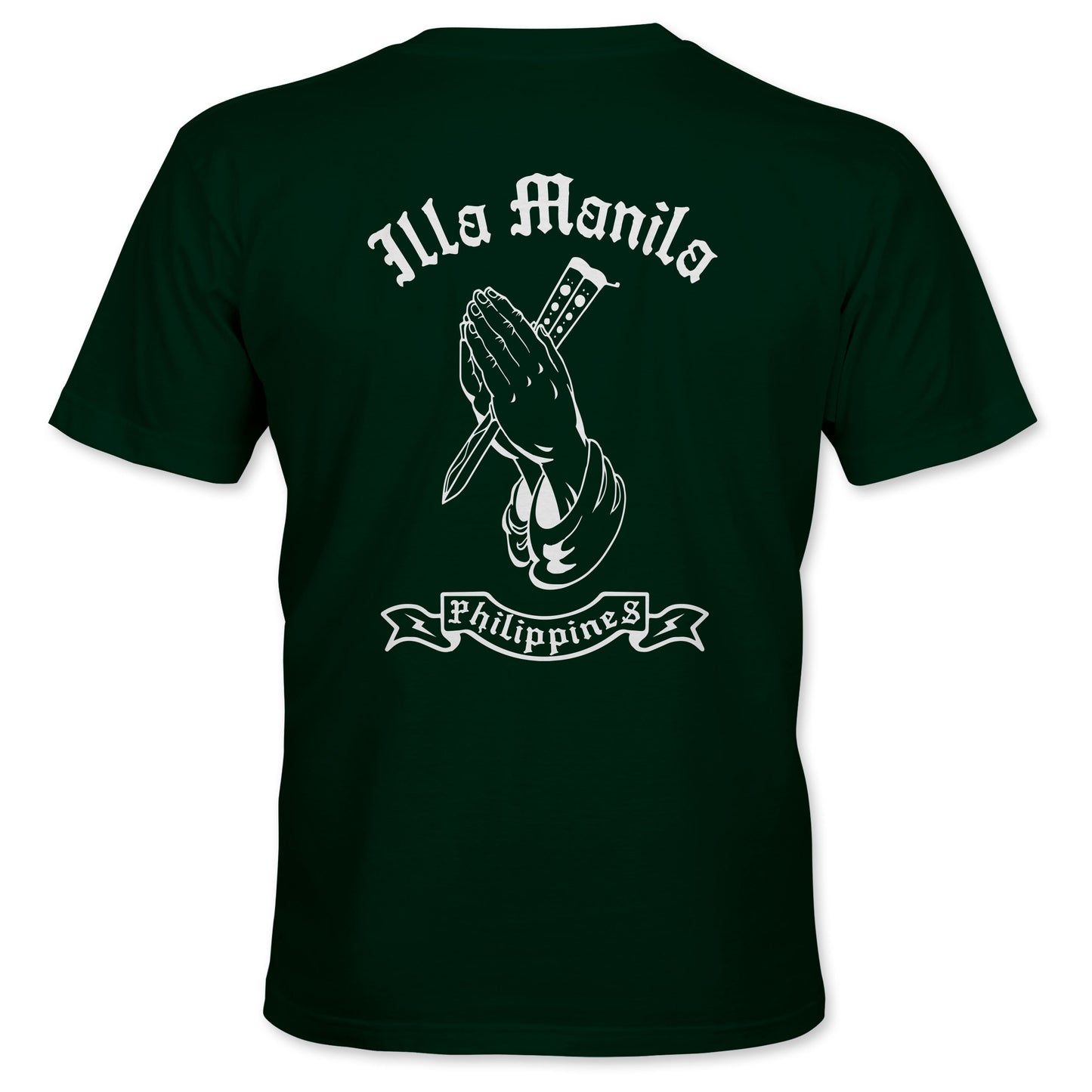 Praying Hands Balisong T-shirt - Forest Green