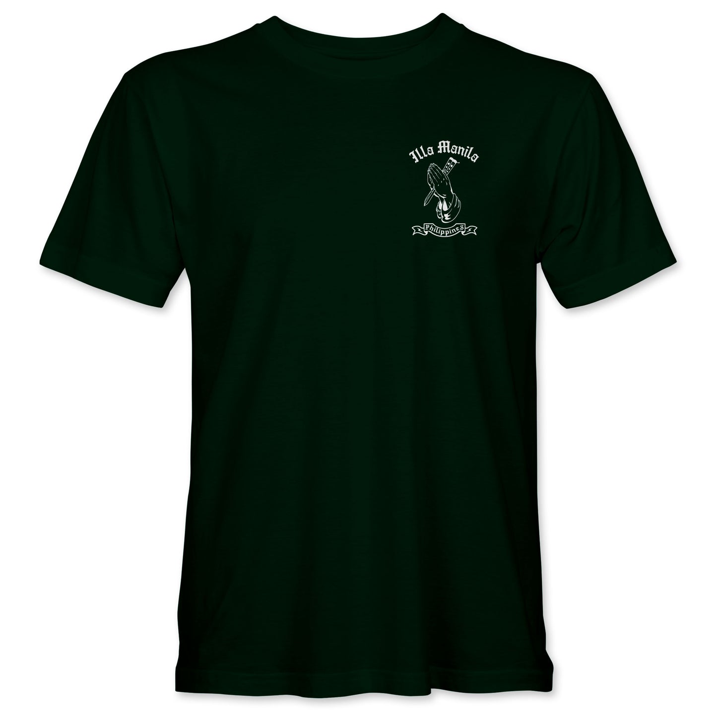 Praying Hands Balisong T-shirt - Forest Green