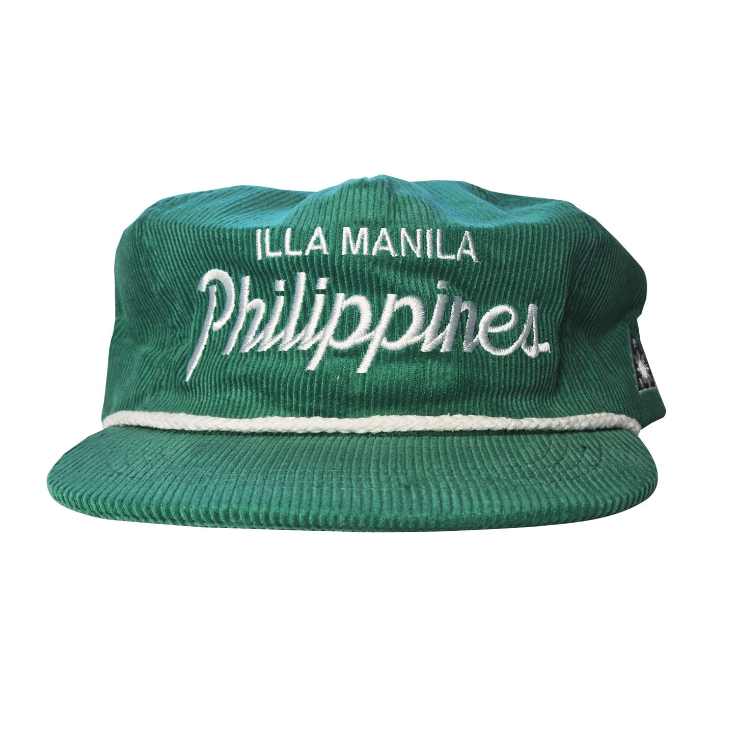Philippines Script Unstructured Corduroy Hat - Green
