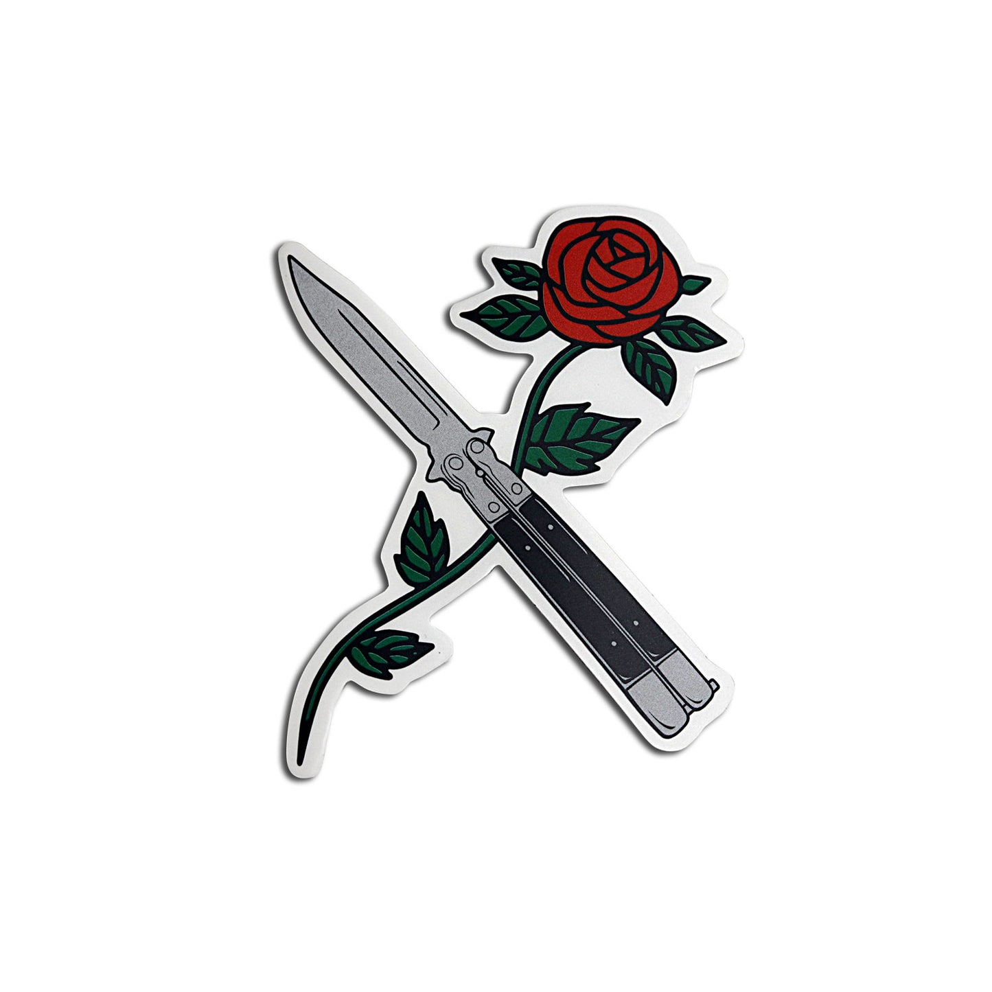 Balisong Rose Vinyl Sticker