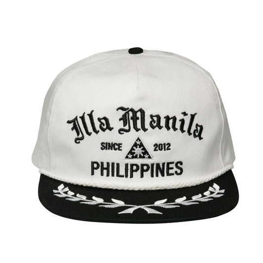 ILLA Unstructured Captain Hat Cotton - White/Black