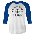 Fil-Am Triangle Raglan Baseball Tee - White/Blue