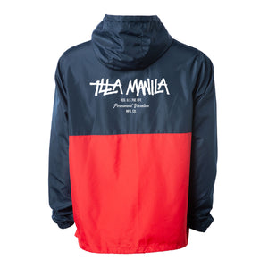 ILLA Logo Windbreaker Pullover Jacket - Navy / Red