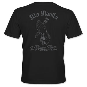 Praying Hands Balisong T-shirt - Gray/Black