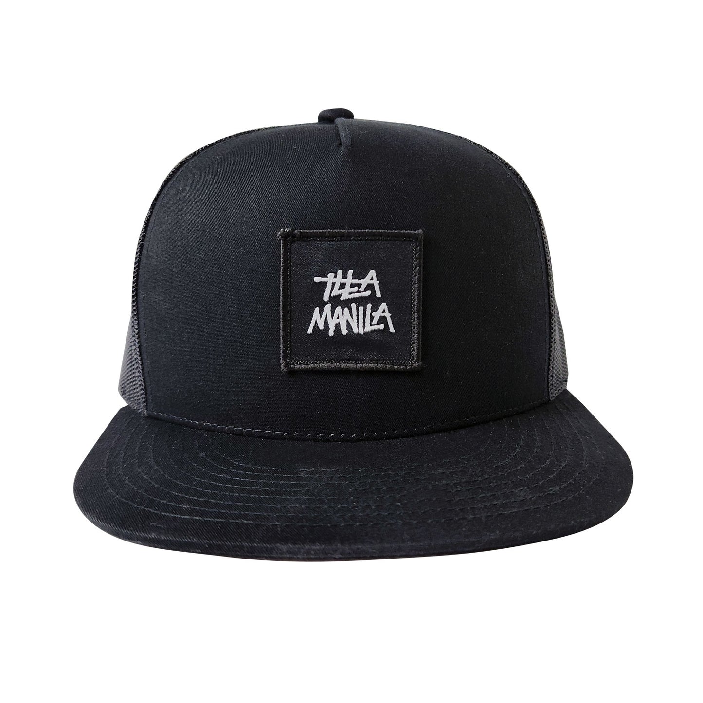 Square Logo Patch Trucker - Black