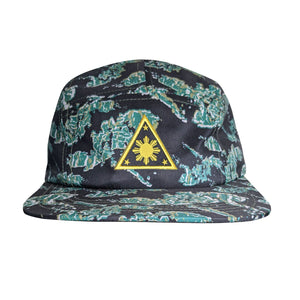 Triangle Sun 5 Panel Strapback Hat - Philippine Island Tiger Camo